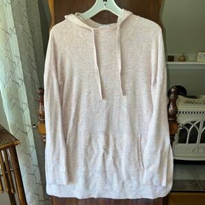 Pure J. Jill Womens Hoodie Pink Long Sleeve Knitted  Pullover Size Medium Petite